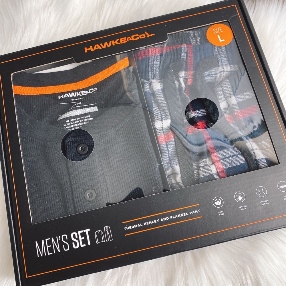 Hawke & Co Thermal & Flannel Pajama 2-Piece Set
